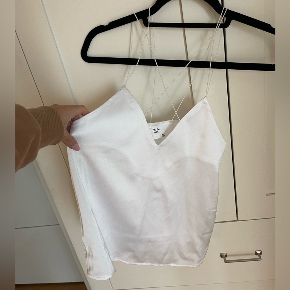 By the way white satin tank - Picture 6 of 9